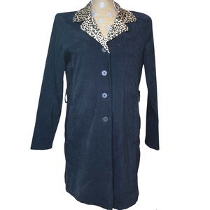 Sally USA Vintage Leopard Collar Button Front Coat Size Vintage X-Large